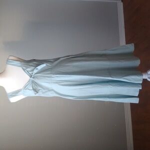 Chelsea & Violet | Sea Foam Linen Midi Bow Dress